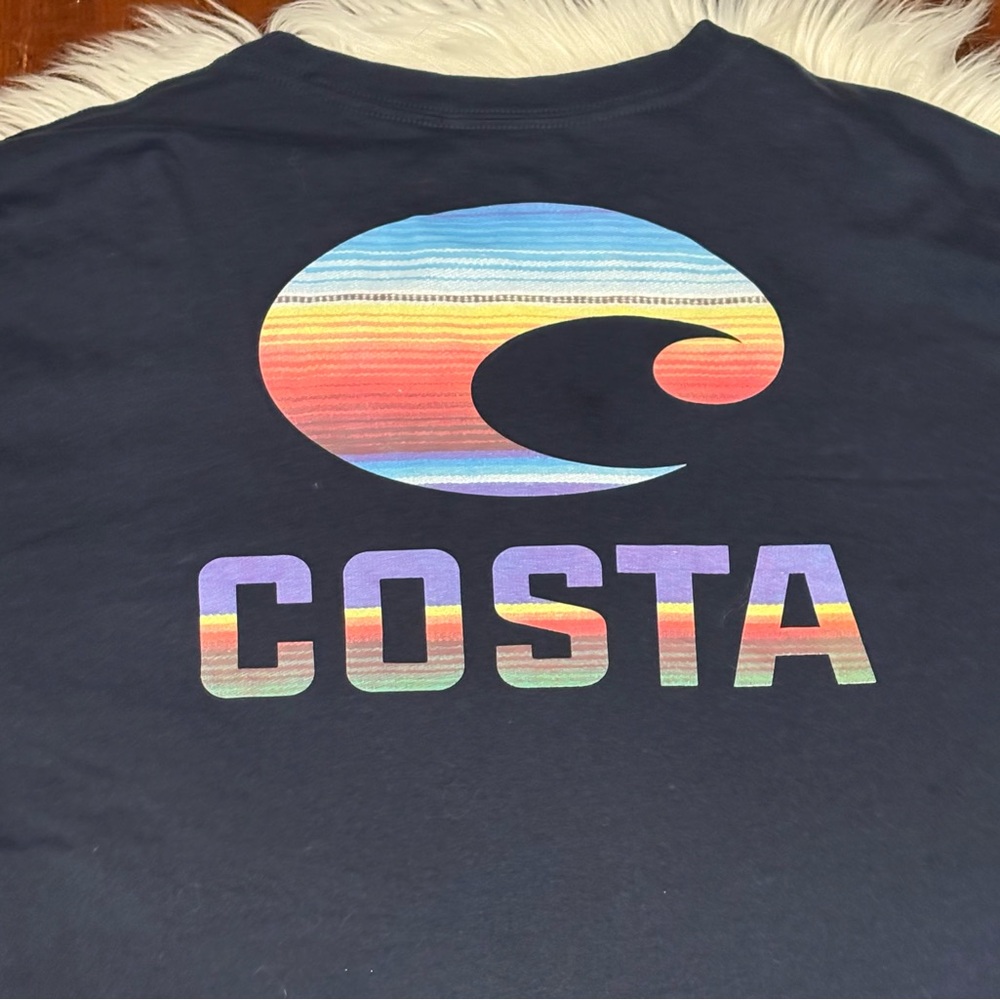 Costa Black Tee with Beige Logo
